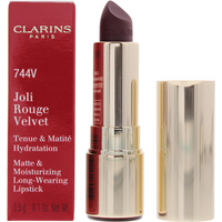 Clarins Joli Rouge Velvet Matte and Moisturising Long Wearing 744V Plum Lipstick 3.5g