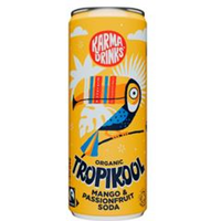 Karma Cola Tropikool Mango and Passionfruit Soda 250ml Organic Fairtrade