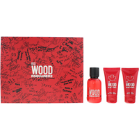 Dsquared2 Red Wood 3 Piece Gift Set: Eau de Toilette 50ml - Shower Gel 50ml - Bo