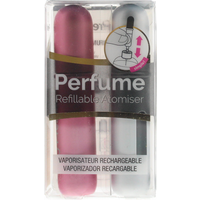 Pressit Refillable Perfume Spray Bottles 2 x 4ml - Pink Silver