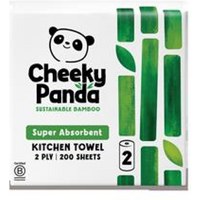 Cheeky Panda 100% bamboo kitchen towel 2 rolls; 200 sheets per pack