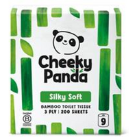 Cheeky Panda 100% Bamboo Toilet Tissue 9 Pack