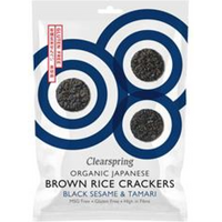 Clearspring Organic Brown Rice Crackers - Black Sesame 40g