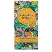 Chocolate and Love Organic/Fairtrade filled Dark Choc - Passion Fruit 65% Cocoa 85g