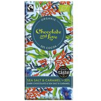 Chocolate and Love Organic/Fairtrade dark chocolate with caramel and sea salt 55%