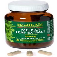 HealthAid Melissa Leaf (Lemon Balm) 550mg Equivalent Vegicaps 30's