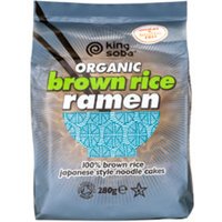 King Soba Org 4 Pack Brown Rice Ramen Noodles 280g