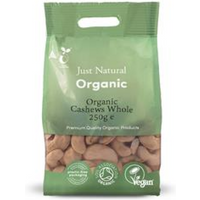 Just Natural Organic Organic Cashews Whole 250g