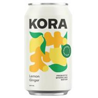 KORA Sparkling Probiotic & Prebiotic Lemon Ginger Drink 330ml