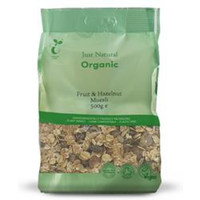 Just Natural Organic Organic Fruit & Hazelnut Muesli 500g