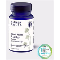Higher Nature Lions Mane and Ginkgo for high performance day 30 capsules.