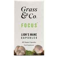 Grass and Co FOCUS Lion's Mane Mushrooms with Ginseng + Omega-3 60 Capsules
