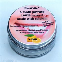 Bio-White Organic Tooth Powder Lemon in a glass jar (plastic free) 35g
