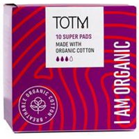 TOTM TOTM Organic Pads - Super Flow With Wings 10 Per Box Case of 8