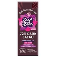 Seed & Bean 72% Dark Cacao Chocolate Bar 25g
