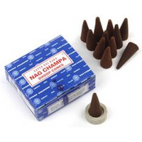 Satya Satya Nag Champa Incense Cones 15g Pack.