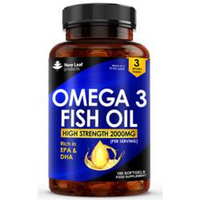 New Leaf Products Omega-3 2000mg Fish Oil Vitamin E EPA & DHA 180 softgels