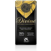 Divine Chocolate Vegan Fairtrade 70% Dark Chocolate 90g