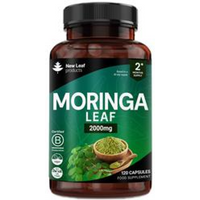 New Leaf Products Moringa Leaf Capsules - Pure Extract & Powder 2000mg 120 capsules