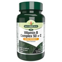 Natures Aid Vitamin B Complex 50 + C 30 Tablets