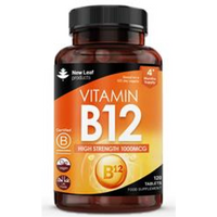 New Leaf Products Vitamin B12 1000mcg Methylcobalamin 120 Vegan Tablets