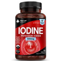 New Leaf Products Iodine Tablets - 500ug Potassium Iodide 180 Vegan Tablet