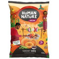 Human Nature Human Nature Smoky BBQ Pea Rings 100g