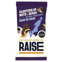 RAISE Snacks Dark Chocolate and Orange Clusters of Nuts and Seeds 35g