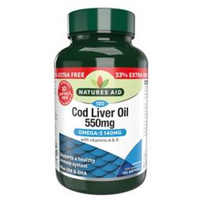 Natures Aid Promo Packs Cod Liver Oil - One-a-day - 550mg - 33% EXTRA FILL