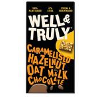 Well and Truly Oat M&lk Chocolate with Caramelised Hazelnuts Bar 90g