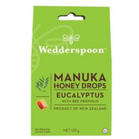 Wedderspoon Manuka Honey Drops Eucalyptus & Bee Propolis 120g