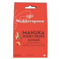 Wedderspoon Manuka Honey Drops Ginger & Echinacea 120g