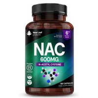 New Leaf Products N-Acetyl-Cysteine 600mg Amino Acid Vegan 180 Capsules