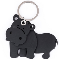Hippo 3D Recycled Rubber Vegan Keyring