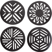 Geometric Handcrafted Recycled Rubber Coasters - Set of 2 or 4