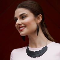 Angel Upcycled Inner Tube Feather Necklace