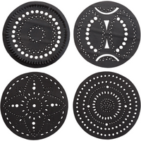 Circle Handcrafted Recycled Rubber Coaster - A set of 2 or 4