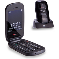 TTfone Lunar TT750 Black Flip Big Button Easy Menu Mobile with Giff Gaff SIM Network