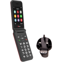 TTfone TT760 4G USB-C Mobile Phone for the Elderly, Simple and easy to use flip folding cell cheap and easy to use - Red with Mains Charger and O2 Sim Card