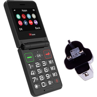 TTfone TT660 Flip Mobile Phone for Seniors - Folding Design, Big Buttons, Emergency Assistance, Long Battery Life with Mains Charger and EE Sim Card