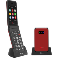 TTfone TT760 4G USB-C Mobile Phone for the Elderly, Simple and easy to use flip folding cell cheap and easy to use - Red with Dock Charger