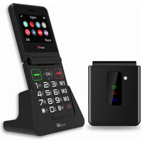 TTfone TT660 Flip Mobile Phone for Seniors - Folding Design, Big Buttons, Emergency Assistance, Long Battery Life with Dock Charger and Vodafone Sim Card