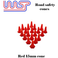 Safety Cones Red 15mm 20 pack Track Side Scenery 1:32 scale