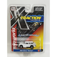 1957 Chevy Nomad White HO Scale Slot Car X Traction Auto World SC368-1