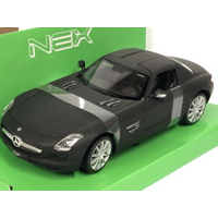 Mercedes-Benz SLS AMG Matt Black 1:24-27 Scale Welly 24025MA New