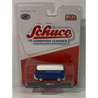 VW T1 Porsche Blue White Schuco European Classics 1:64 4800