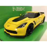 2017 Chevrolet Corvette Z06 Yellow 1:24 27 Scale Welly 24085Y