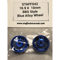 Staffs Aluminium BBS Style Wheels in Blue 16.9x10mm STAFFS42