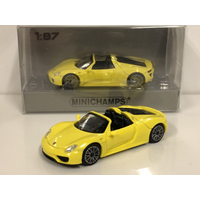 Minichamps 870062131 Porsche 918 Spyder 2013 Yellow 1:87 Scale