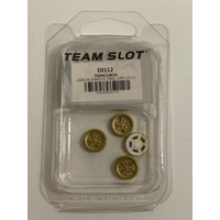 Team Slot E0112 Lancia Stratos Rear Wheel Inserts Gold Painted x 4